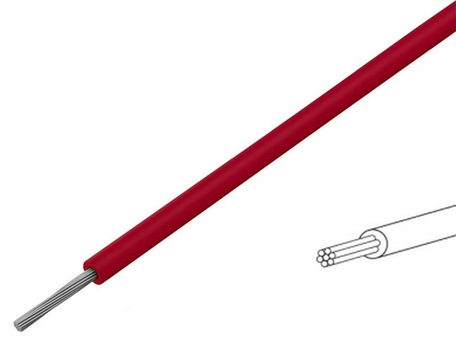 [H43329] Silikoneledning - 0,5mm² trådet, 180°C Rød (metervare)
