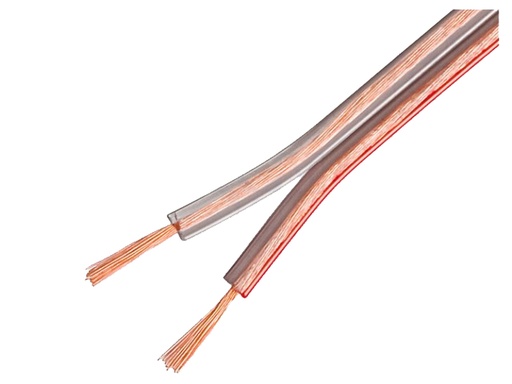 [H56524] Højttalerledning - 2x0,35mm² CU, Transparent (metervare)
