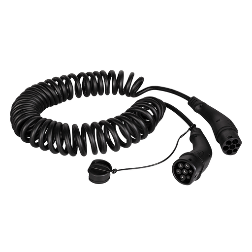 [H59364] Spiral ladekabel til elbil - 11kW, 20A, 3-faset, type 2 (5m)