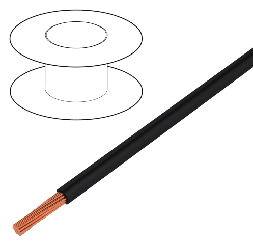 [H62351] Silikoneledning - 2,5mm² højflexibel, Sort (metervare)