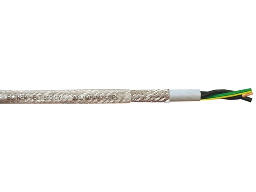 [H63055] Styrekabel, armeret/skærmet - 3x1,5mm², Klar PVC (metervare)