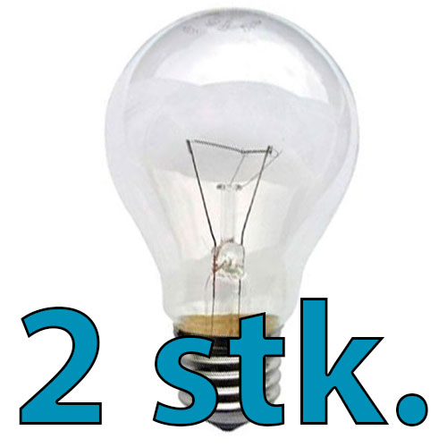 [2050000618] 15W glødepære E27 klar - 2 stk.