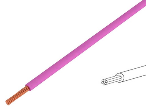 [H54742] Monteringsledning - H07V-K, 1,5mm², CU, Pink (metervare)