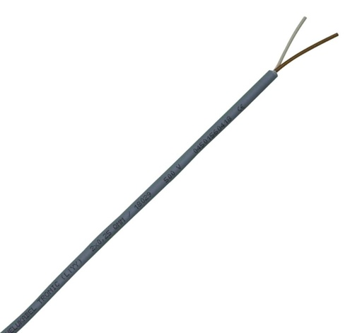 [H26843] Multikabel - 2x0,34mm² trådet LiYY Ø4,2mm, Grå (metervare)