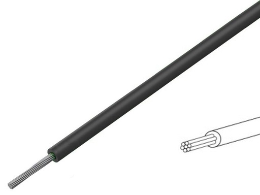 [H31242] Silikoneledning - 0,25mm² trådet, 180°C Sort (metervare)