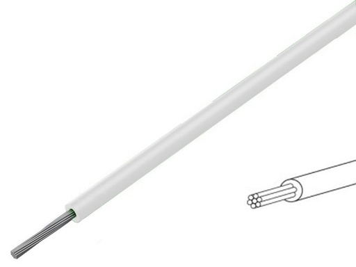 [H34173] Silikoneledning - 0,25mm² trådet, 180°C Hvid (metervare)