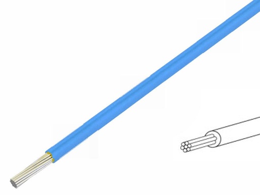 [H34020] Silikoneledning - 0,75mm² trådet, 180°C Blå (metervare)