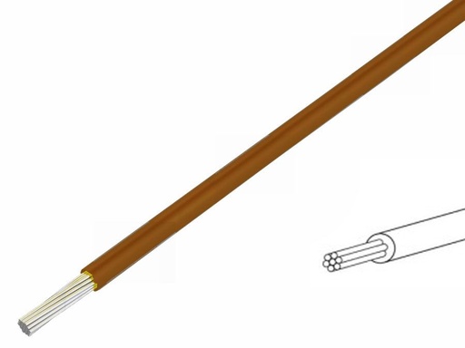 [H34021] Silikoneledning - 0,75mm² trådet, 180°C Brun (metervare)