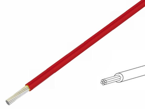 [H34024] Silikoneledning - 0,75mm² trådet, 180°C Rød (metervare)