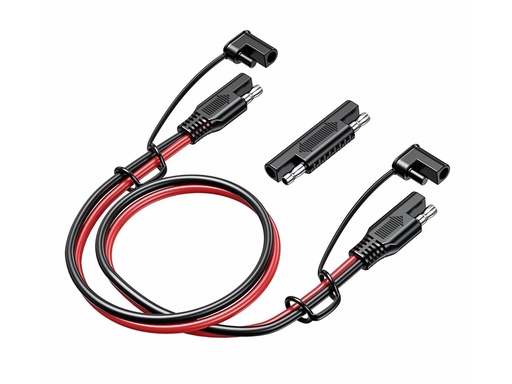[H27354] Solcelle/batteri strømkabel - 2 x SAE stik + adapter (1m)