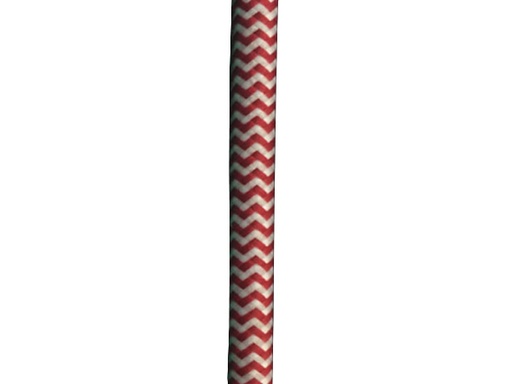 [H33925] Stofledning - 2 x 0,75mm², RØD/HVID sildeben (metervare)