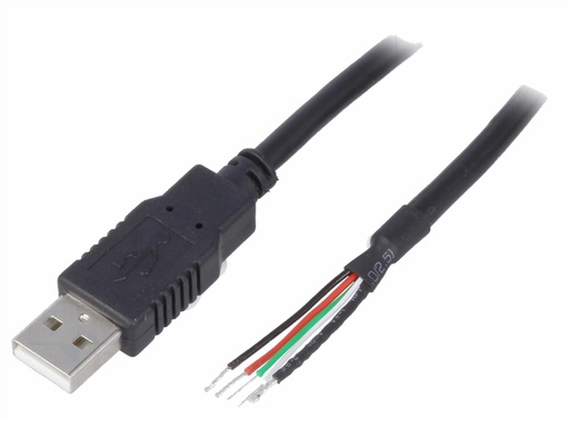 [H36399] USB 2.0 kabel - A han til løs ende, Sort (1m)