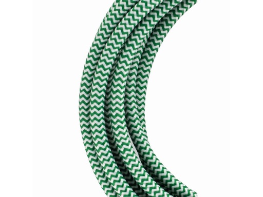 [H44809] Stofledning - 2 x 0,75mm², GRØN/HVID (3m)