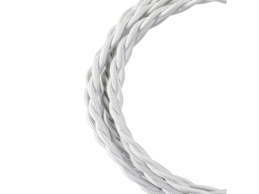 [H44835] Stofledning - 2 x 0,75mm², Snoet, HVID (3m)