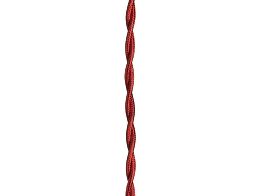 [H44837] Stofledning - 2 x 0,75mm², Snoet, Metallisk RØD (3m)