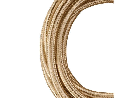 [H44840] Stofledning - 2 x 0,75mm², Metallisk Champagne (3m)