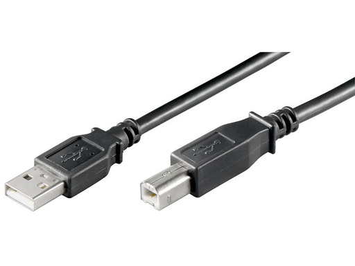 [H45895] USB 2.0 kabel - A han til B han, Sort, HQ (1m)