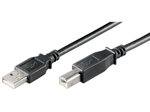 [H45896] USB 2.0 kabel - A han til B han, Sort, HQ (5m)