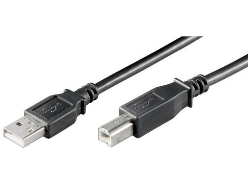 [H45897] USB 2.0 kabel - A han til B han, Sort, LC (5m)