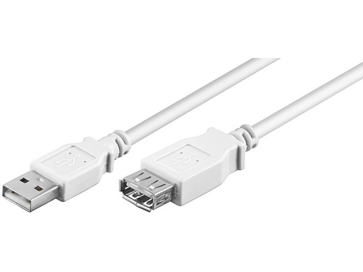 [H45859] USB 2.0 forlængerkabel - A han til A hun, Hvid (0,3m)