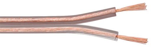 [H46344] Højttalerledning - 2x0,75mm² CCA, transparent (10m)