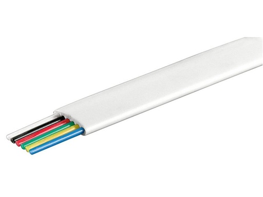 [H45806] Telefonledning - 6 x 0,08mm² FK4 CCA trådet, Hvid (100m)