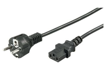 [H45756] Strømkabel - CEE7/7 han til C13 (IEC), 0,75mm² Sort (1,5m)