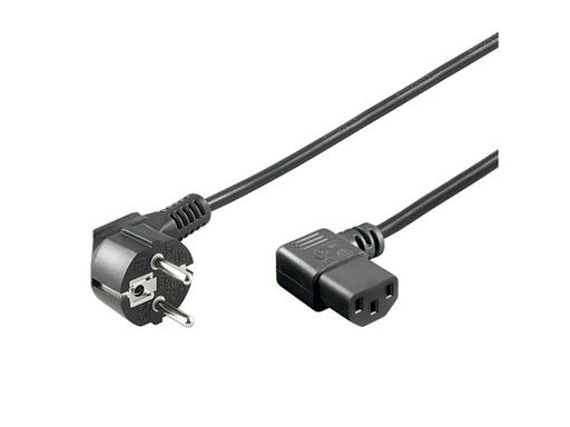 [H45731] Strømkabel - CEE7/7 90° han > C13 90° hun, Sort (5m)