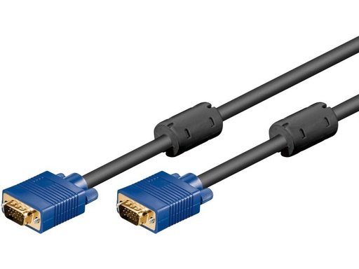 [H45194] Monitorkabel - Fuld HD, SVGA, 2 x han, Blå/Sort (5m)