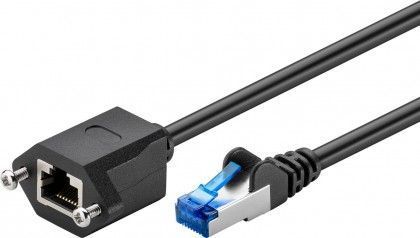 [H50773] CAT6a forlængerkabel - S/FTP (PiMF), f. montage, Sort (0,5m)