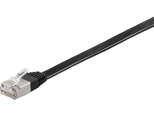 [H48868] FTP netværkskabel, FLAD - 2xRJ45, CAT6, Sort (0,25m)