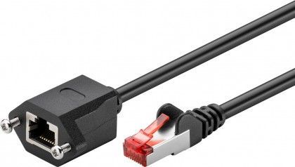 [H50724] CAT6 forlængerkabel - F/UTP, for montage, Sort (2m)