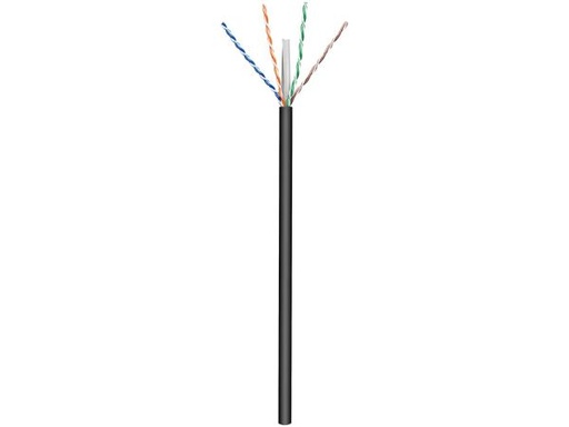 [H46565] UTP netværkskabel - CAT6, massiv CCA, udendørs, SORT (100m)