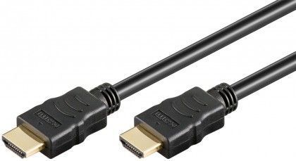 [H50913] HDMI 2.0 kabel m. ethernet - 2 x A han forgyldt, Sort (1m)