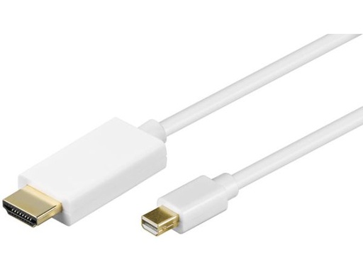 [H33179] DisplayPort / HDMI kabel - Mini DP han > HDMI han, Hvid (2m)