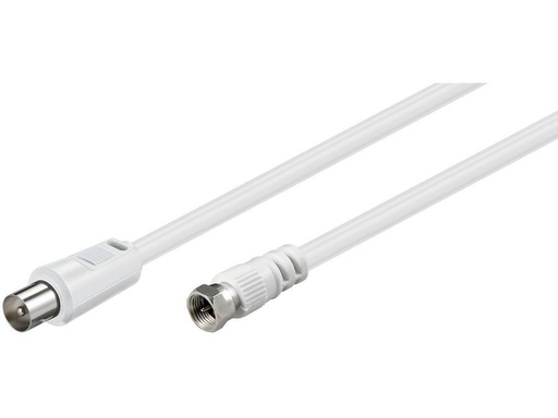 [H44231] Antennekabel - F han til COAX han, 3C-2V CCS, Hvid (2,5m)