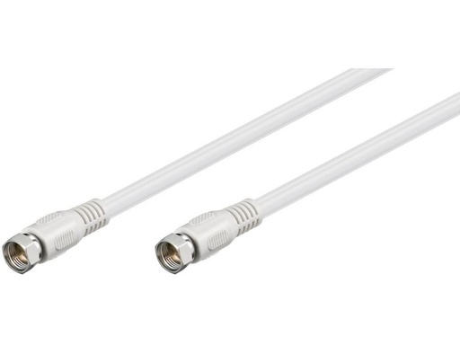 [H44257] Antennekabel - F han til F han, RG59 CSS, Hvid (7,5m)
