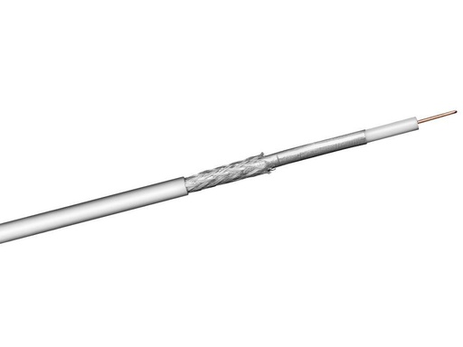 [H44503] COAX antennekabel - 75ohm 2 skærm CCS Hvid Ø7mm (100m)