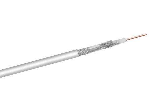 [H44518] COAX antennekabel - 75ohm 4 skærm CU Hvid Ø7,2mm (100m)