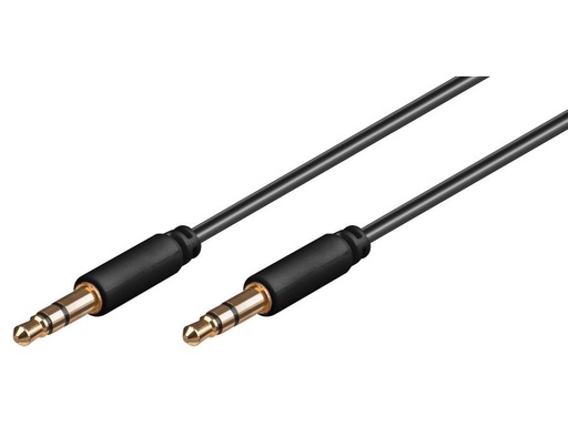 [H44303] Audiokabel - 2 x 3,5mm stereo JACK han slim, Sort (3m)