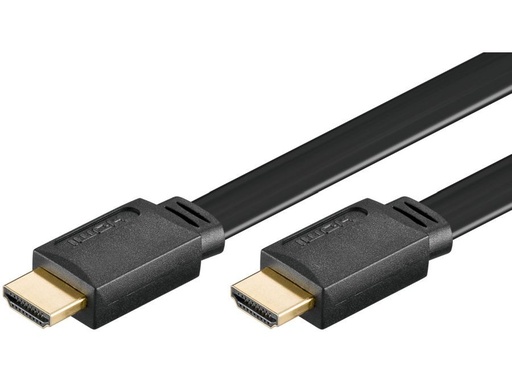 [H44959] HighSpeed HDMI 2.0 fladkabel - 2 x HDMI han m.E, Sort (1,5m)