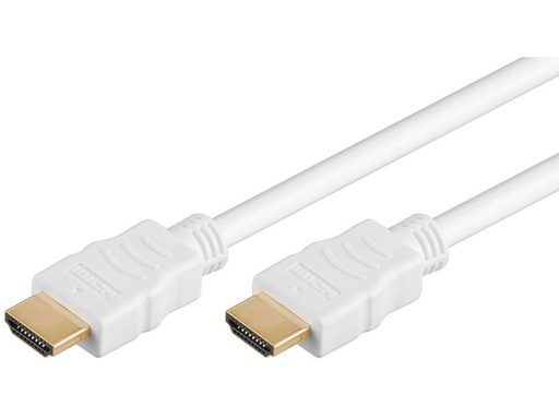 [H44970] HighSpeed HDMI 1.4 kabel - 2 x HDMI han m.E, Hvid (0,5m)