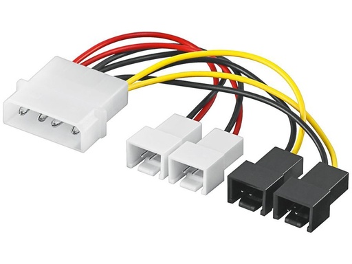 [H45077] Intern PC strømkabel - 4P til 2 x 3P(12V) + 2 x 3P(5V)