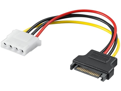 [H45080] Intern PC strømkabel - 5,25" han til SATA hun