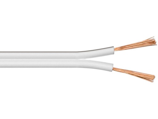 [H45020] Højttalerledning - 2x0,5mm² OFC, Hvid (10m)