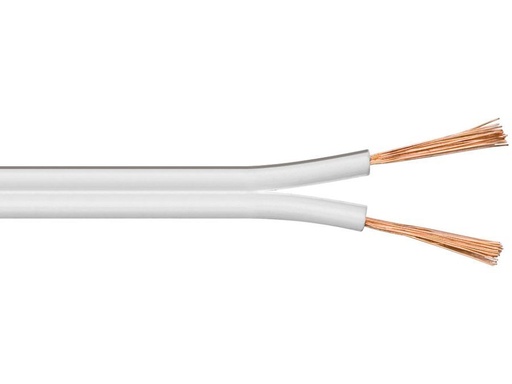 [H45052] Højttalerledning - 2x2,5mm² OFC, Hvid (50m)