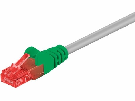 [H37257] UTP netværkskabel - CAT6, 2xRJ45, Krydset Grøn/Grå (2m)