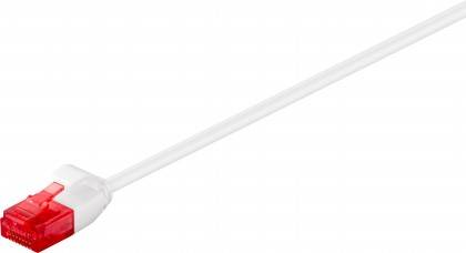 [H34689] UTP netværkskabel - CAT6, 2xRJ45 slim, Hvid (0,25m)