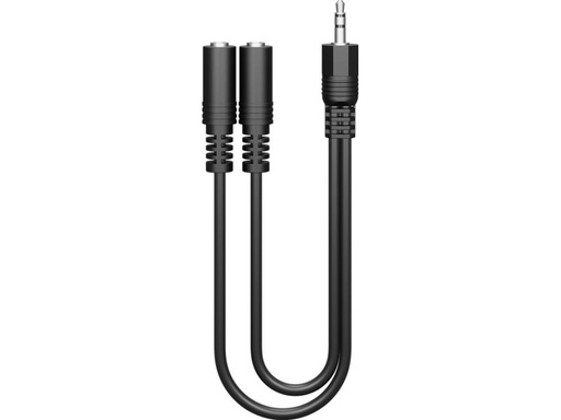 [H32615] Audiokabel - 3,5mm st.JACK han > 2x 3,5mm st.JACK hun (0,2m)