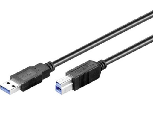[H32420] USB 3.0 kabel - A han til B han, Sort (1,8m)